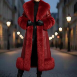 ✅ Key Features Made from high-quality real leather Elegant long-coat design for full coverage Soft fur collar for warmth and style Classic black color suitable for multiple occasions Durable stitching and strong hardware Made-to-order for better size accuracy Comfortable inner lining Suitable for retail and wholesale buyers Bulk pricing available on large orders Custom sizing options available upon request